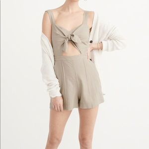 Abercrombie knotted-front romper